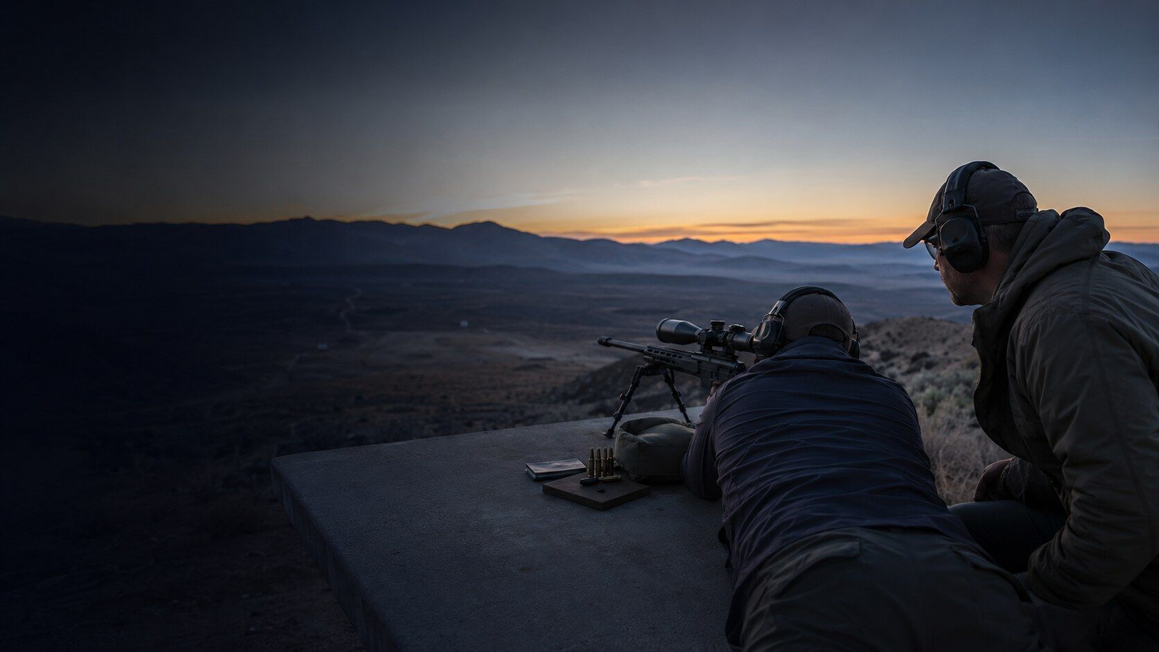 Precision-rifle training at an outdoor range